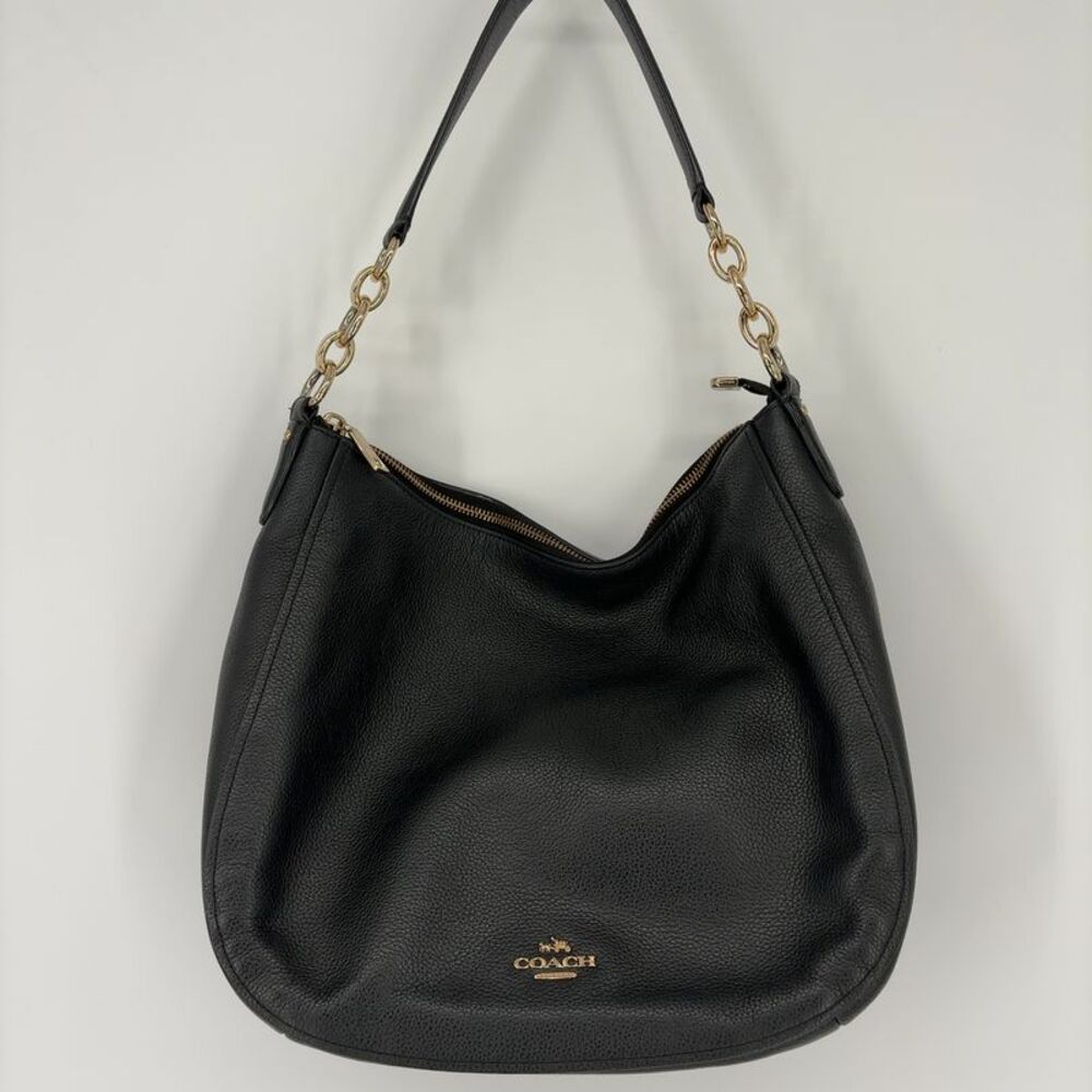 Coach Black Pebbled Leather Shoulder Bag